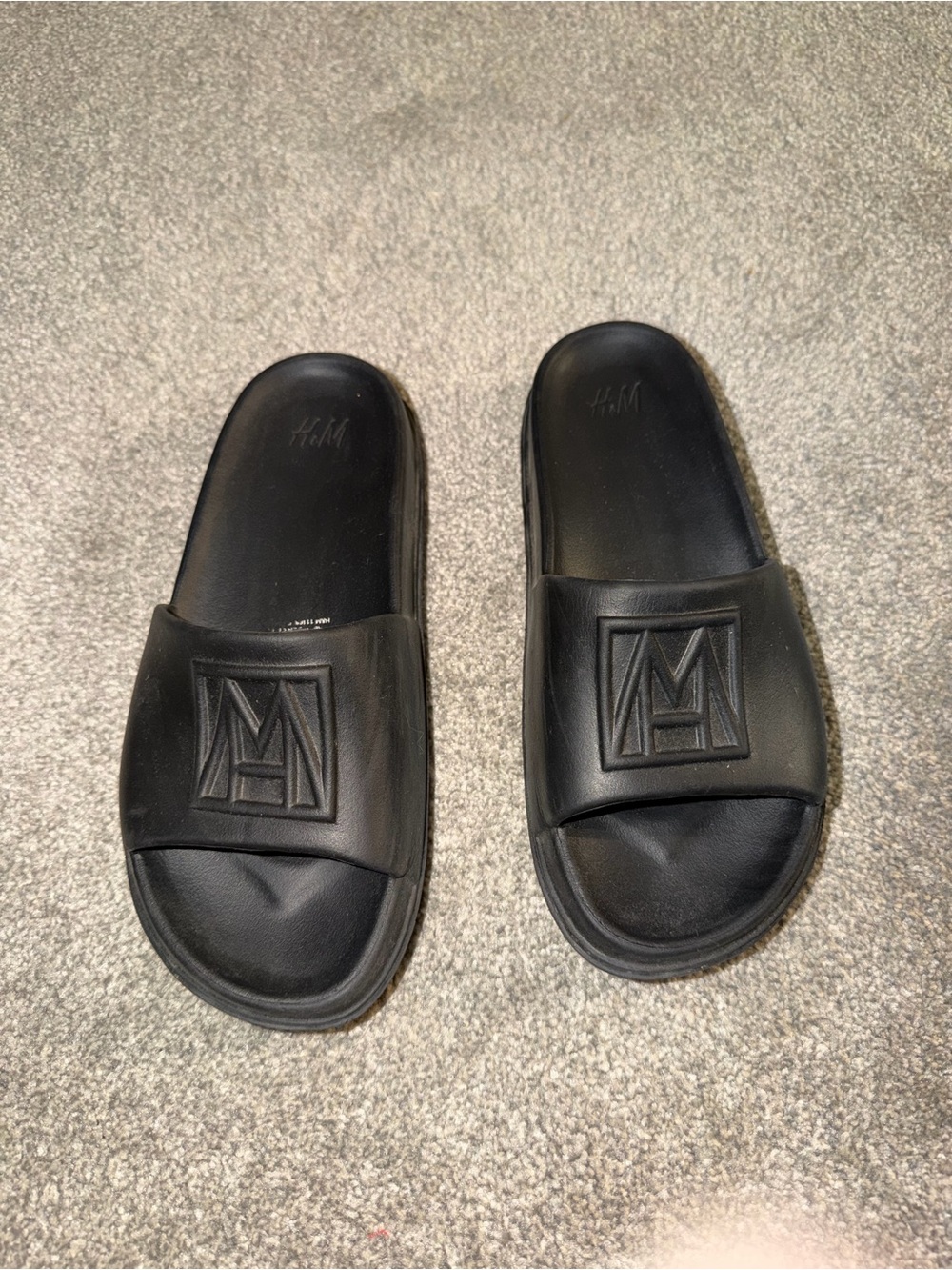 H&M (women's) Slide Sandals with Embossed Logo